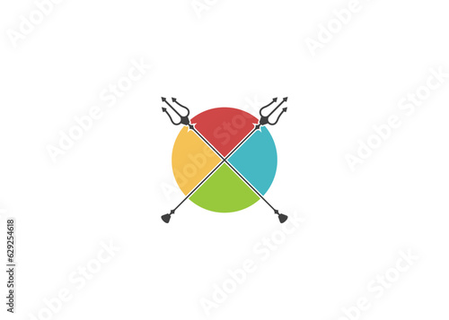 Simple Trident Company Logo Design