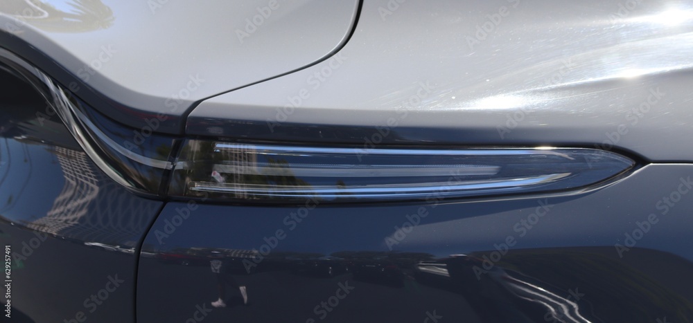Closeup of rear tail light on car. 