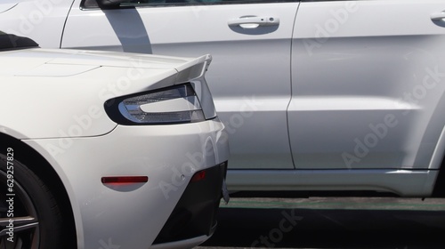 Closeup of rear on white generic car background image.  © Noah