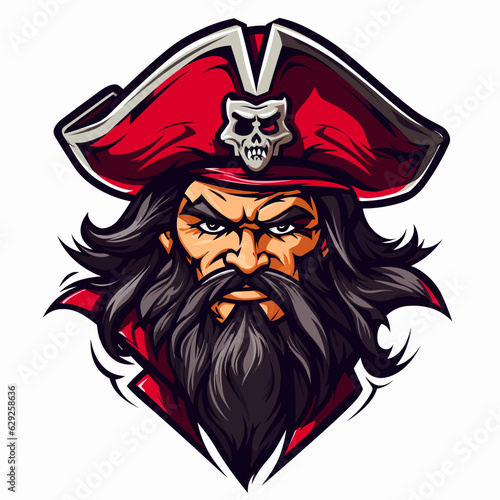 Esport vector logo pirate, pirate icon, pirate head, vector, sticker