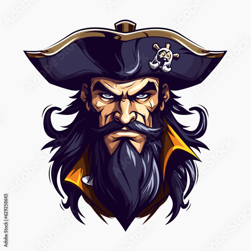Esport vector logo pirate, pirate icon, pirate head, vector, sticker