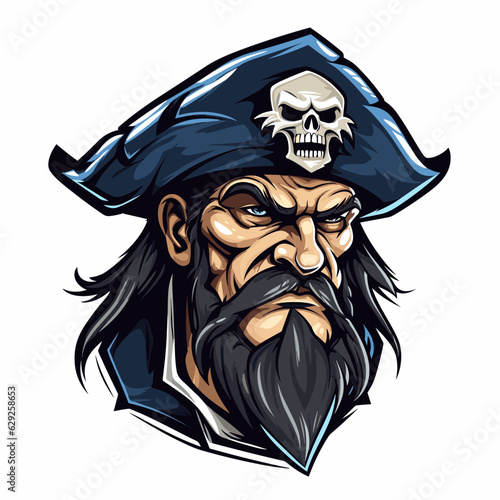 Esport vector logo pirate, pirate icon, pirate head, vector, sticker