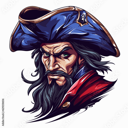 Esport vector logo pirate, pirate icon, pirate head, vector, sticker