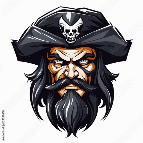Esport vector logo pirate, pirate icon, pirate head, vector, sticker