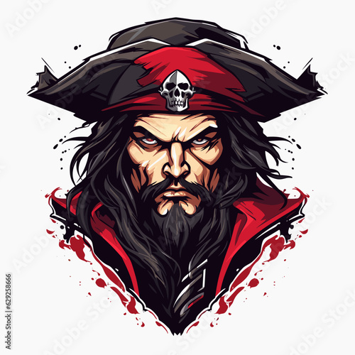 Esport vector logo pirate, pirate icon, pirate head, vector, sticker