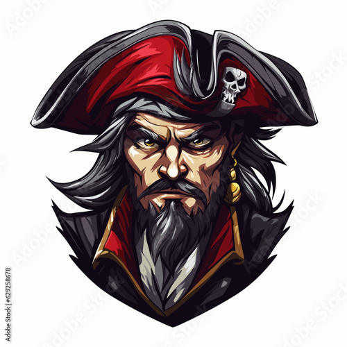 Esport vector logo pirate, pirate icon, pirate head, vector, sticker