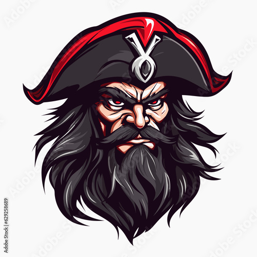 Esport vector logo pirate, pirate icon, pirate head, vector, sticker