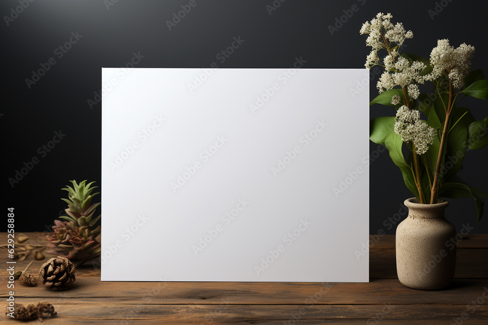 White blank paper on the table, mockup White blank paper on the table, mockup
