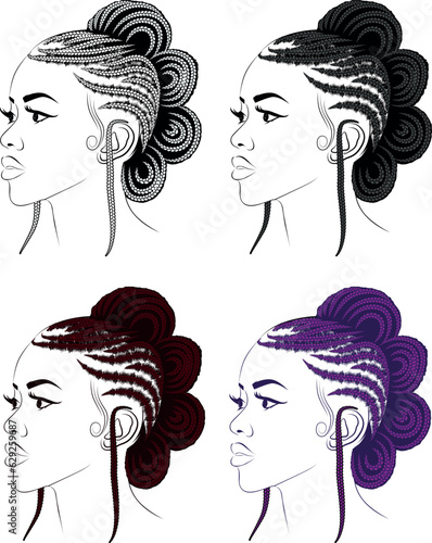African braids Pin Hairstyles black beauty queen bun hair
