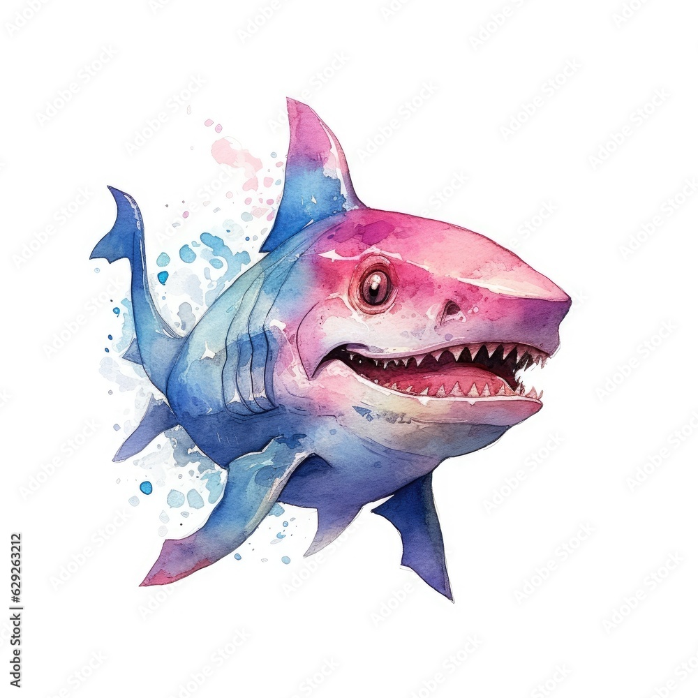 Watercolor Goblin Shark Clipart Stock Illustration | Adobe Stock