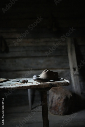 Old wooden clogs