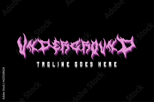 Underground typography, scary, horror, vector element. one genre of music