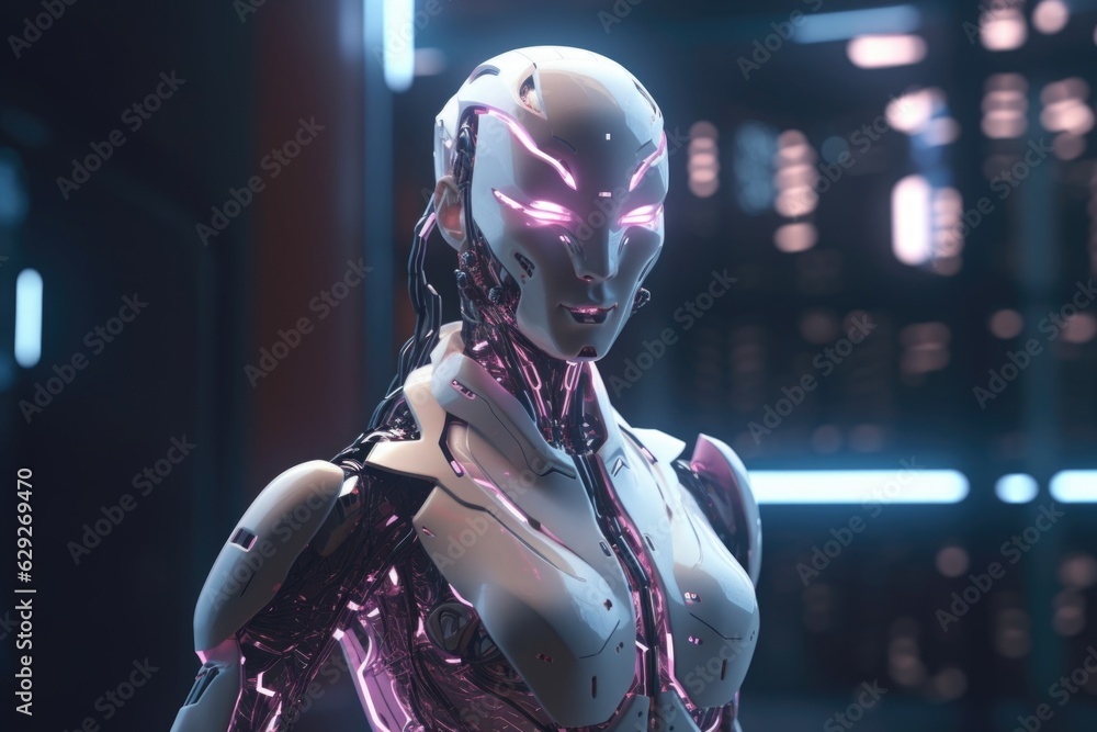 Humanoid female robot. Humanoid female robot.