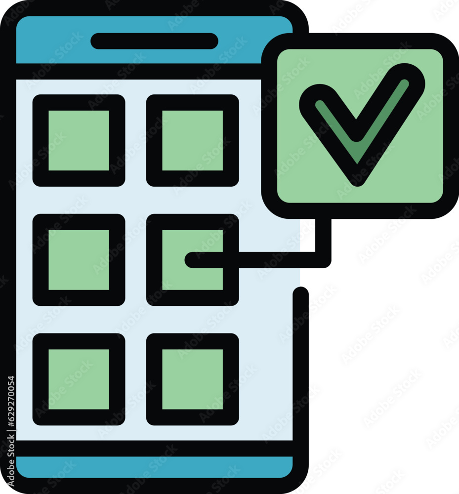 Code step phone icon outline vector. Login verify. Secure certificate color flat Code step phone icon outline vector. Login verify. Secure certificate color flat