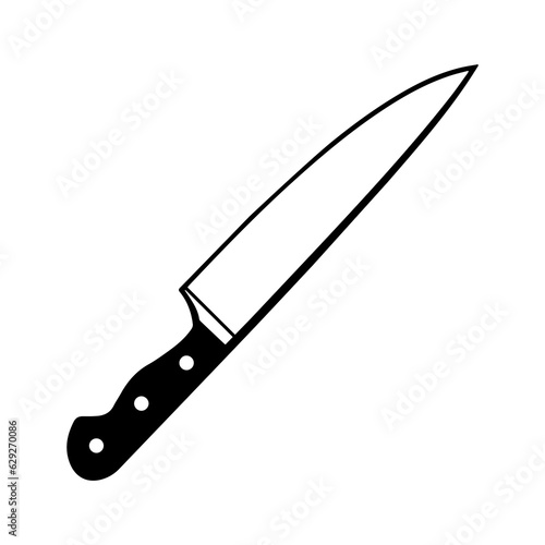 Chef knife on white background. Isolated illustration.