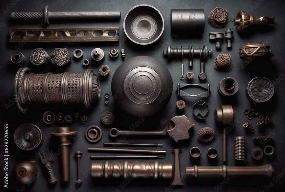 a selection of gym equipment and gear is arranged on a grey background a selection of gym equipment and gear is arranged on a grey background
