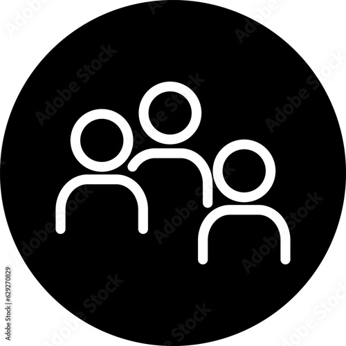 Flat icon of people group as a clients or users concept