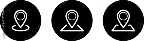 Set of flat icons of map pin point as a concept of place location