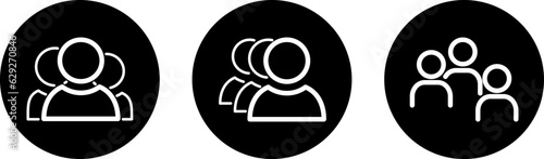 Set of flat icons of people group as a clients or users concept