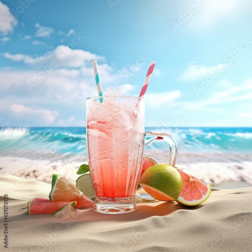 cocktail on the beach, Generative AI