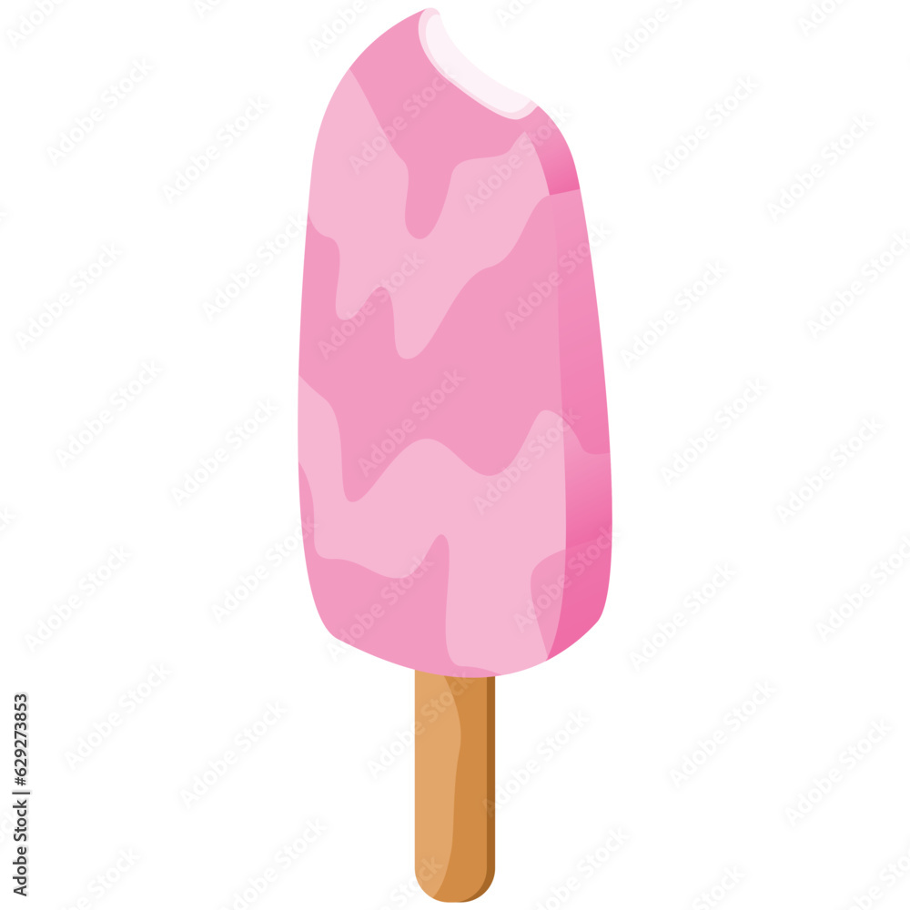 Strawberry Ice Cream 2D Color Illustrations Strawberry Ice Cream 2D Color Illustrations