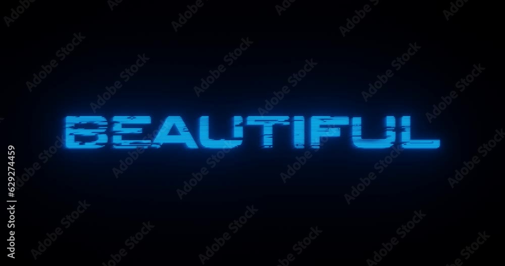 Illuminating text of BEAUTIFUL word wallpaper design for intro Illuminating text of BEAUTIFUL word wallpaper design for intro