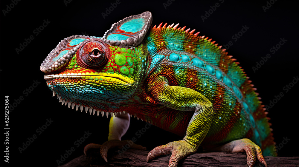 The Chameleon reptile in Gradation Color The Chameleon reptile in Gradation Color