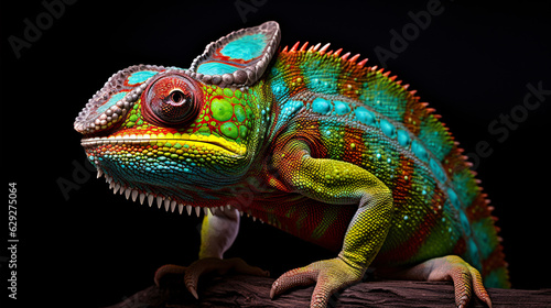 The Chameleon reptile in Gradation Color © ckybe