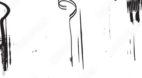 Monochromatic stop freeze frame of black and white grunge pencil doodle scribbles lines on white background. Coal line sketch. Vector.
