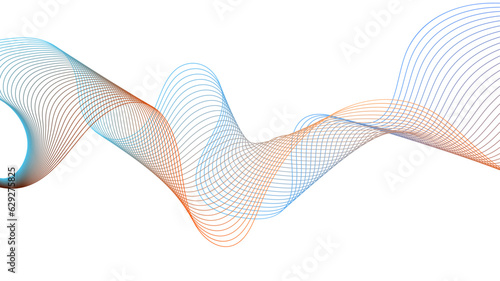 Abstract colorful gradient dynamic flowing wave lines design element. Abstract wavy lines gradient vector illustration. Abstract colorful gradient blend wave lines for technology background.