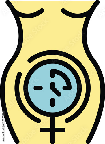 Gynecology menopause icon outline vector. Woman hormone. Female health color flat