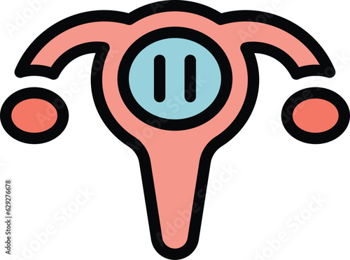 Menopause vagina icon outline vector. Woman health. Female balance color flat