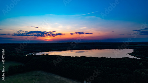 sunset over the lake