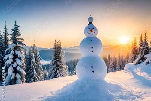 landscape with snowman © usman