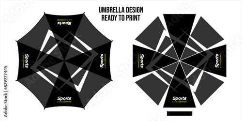 Umbrellas design, top view on white bacground, Opened Round rain umbrella printing vector illustration