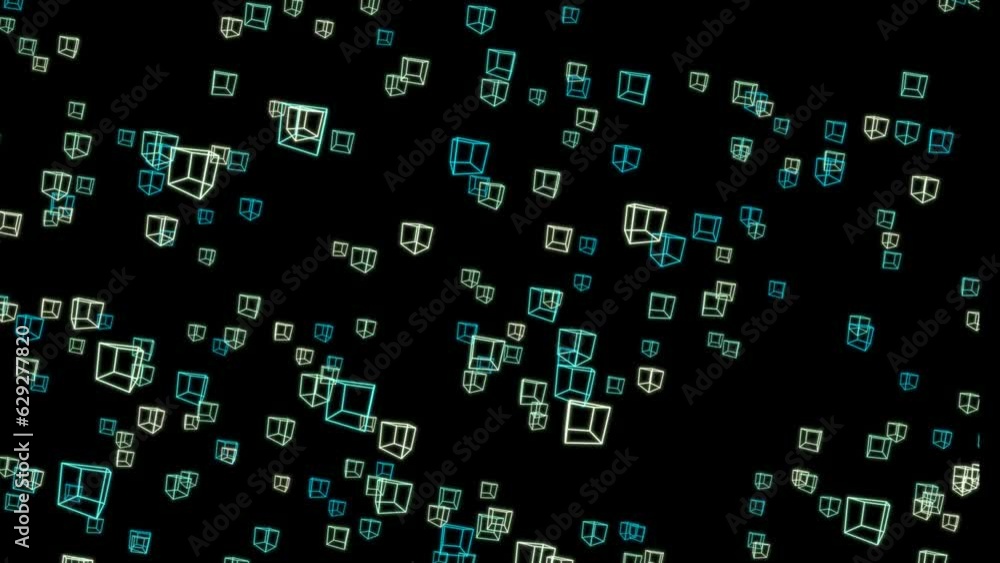 Particle motion of 3D rectangles Particle motion of 3D rectangles
