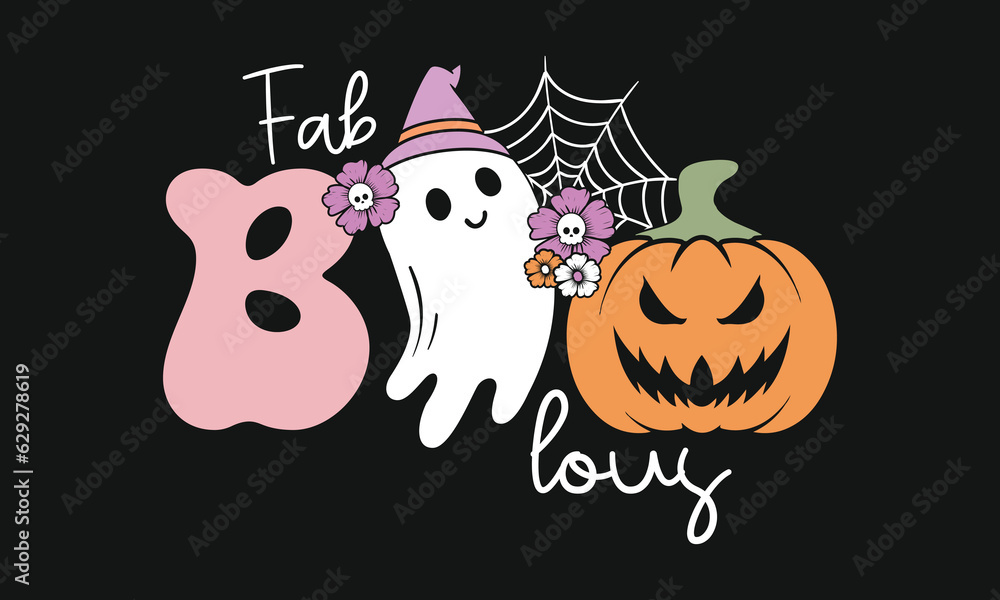 Halloween Pumpkin Boo Vector T-shirt Design