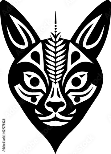 The cat tribal graphic is a dynamic and stylized representation of feline grace  merging intricate patterns with the allure of wild cats