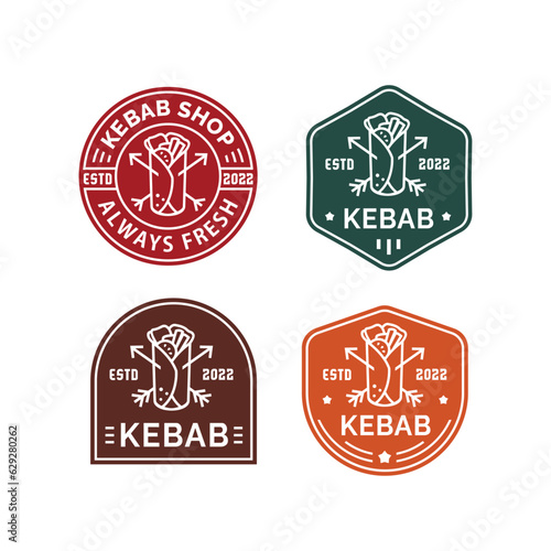vintage logo Vector minimalis kebab for food and cafe
