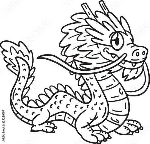 Year of the Dragon Standing Dragon Isolated 