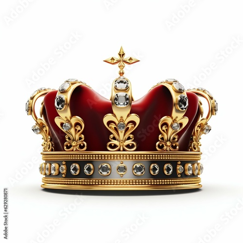 King Crown Isolated on White Background. Generative ai