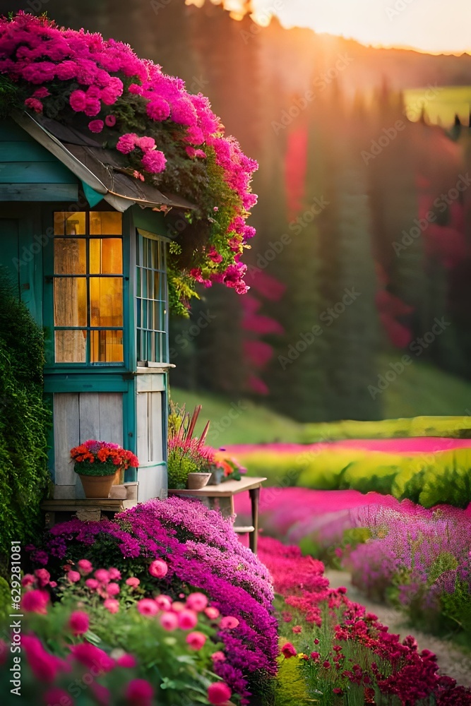 flowers in a garden flowers in a garden