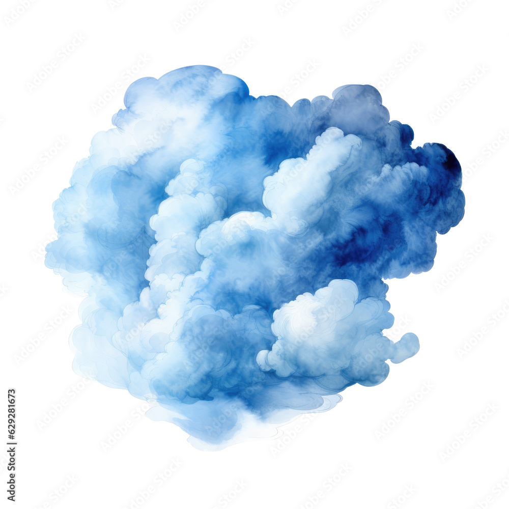 watercolor clip art element cloud shape AI art Midjourney