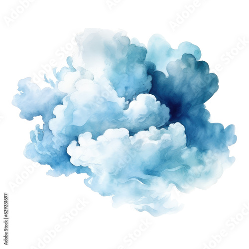 watercolor clip art element cloud shape AI art Midjourney