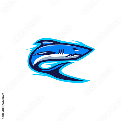 vector shark emblem logo illustration