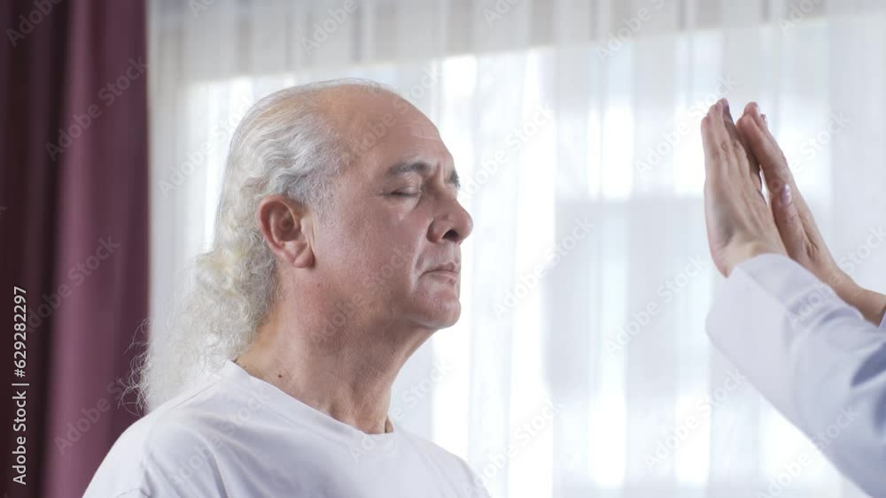 Patient in therapy. Bioenergy therapy. Patient in therapy. Bioenergy therapy.