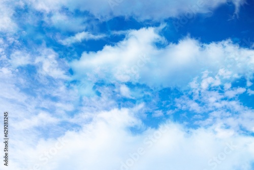 White clouds in beautiful blue sky background