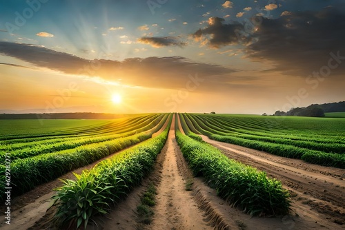 sunrise over the field