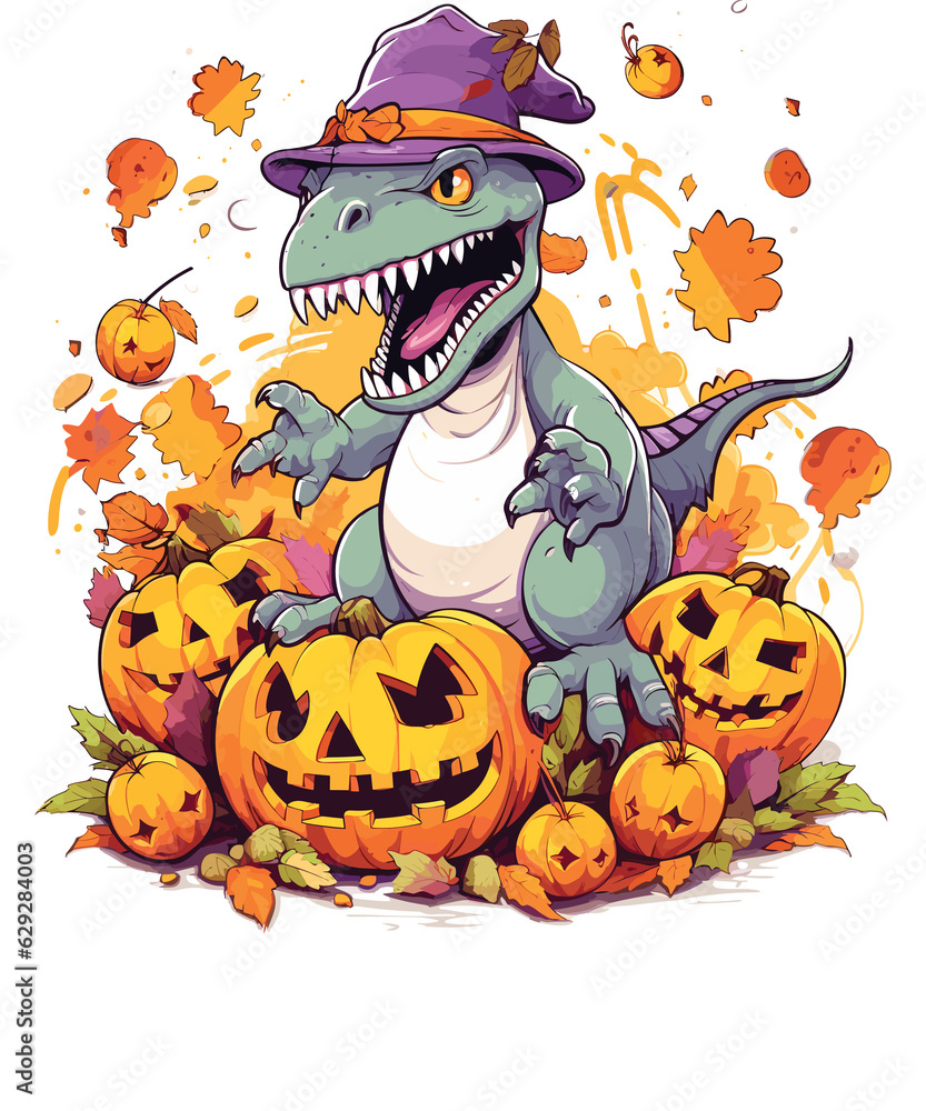 Naklejka premium Happy Halloween Funny Spooky Halloween Costume Illustration Halloween