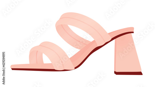 Pink modern heel sandal. vector illustration